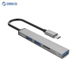 Bộ chia USB HUB ORICO 4 cổng USB 3.0 & 2.0 + Cardreader TF AH-A12F-GY-BP | Hàng chính hãng