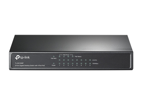 Switch TP-Link TL-SG1008P để bàn Gigabit 8 cổng với PoE 4 cổng | Hàng chính hãng
