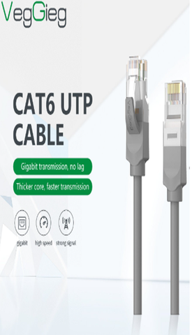 Dây mạng bấm sẵn RJ45 15M VE518 Veggieg | Hàng chính hãng