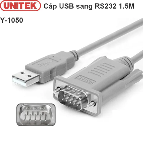 Cáp chuyển đổi USB to COM RS232 UNITEK Y-1050