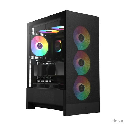 Vỏ case GAMDIAS AURA GC15 ARGB Mid Tower Đen Chính Hãng