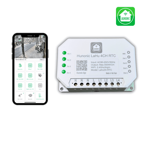 Công tắc Wifi Hunonic Lahu 4 kênh