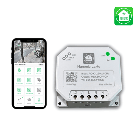 Công tắc Wifi Hunonic Lahu 2 kênh