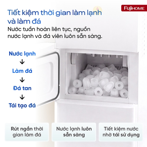 Cây nước nóng lạnh tích hợp làm đá Fujihome WD593C-IM | Hàng chính hãng