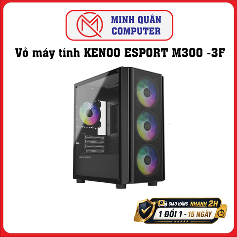 Vỏ Máy Tính KENOO ESPORT M300-3F (sẵn 3 Fan LED) - Case PC Gaming Chất Giá tốt tại MQC