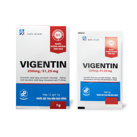 THUỐC BỘT PHA HỖN DỊCH UỐNG VIGENTIN 250mg/31,25mg