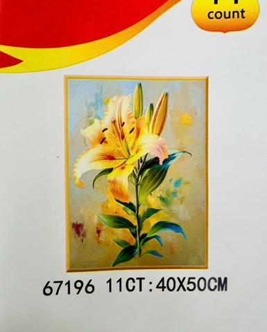 Tranh thêu kín Hoa tu lip 67196, kích thước 40x50 cm
