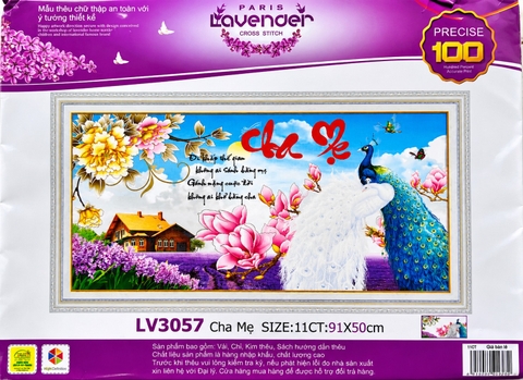 Tranh thêu Cha mẹ LV3057, kích thước 91x 50 cm