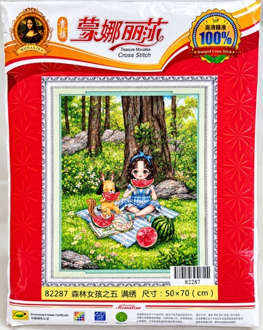 Tranh thêu kín cô gái chibi 88828, 88827, 82280, 82281
