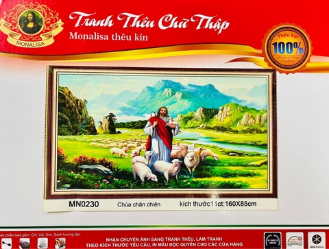 Tranh thêu kín Chúa chăn chiên MN0230