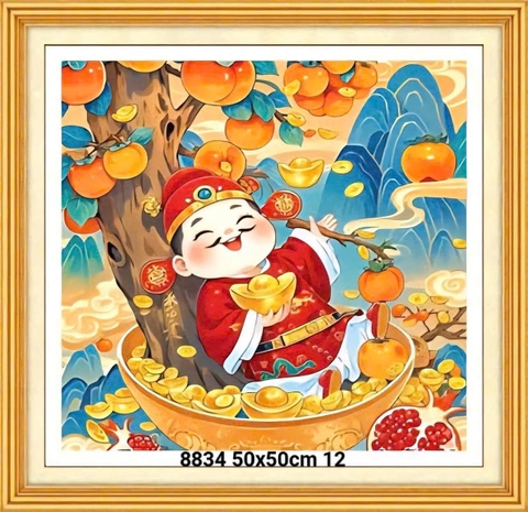 Tranh thêu kín Thần tài gõ cửa vs8833, vs8834, vs8836, vs8837