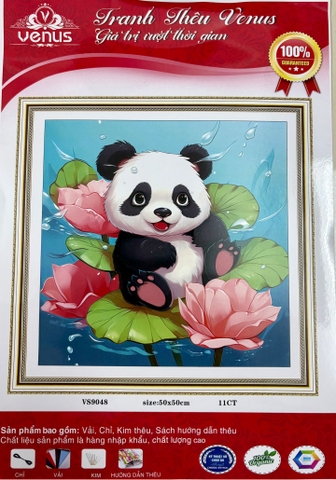 Tranh thêu kín Gấu trúc VS9048, kích thước 50x 50 cm