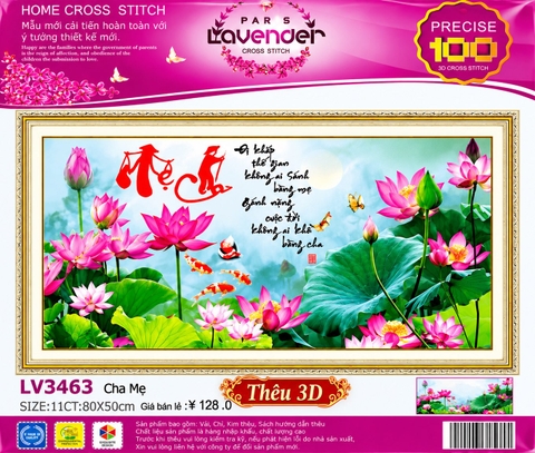 Tranh thêu Cha mẹ LV3160, LV3142, LV3061, LV (các mẫu này đều thêu 3D)