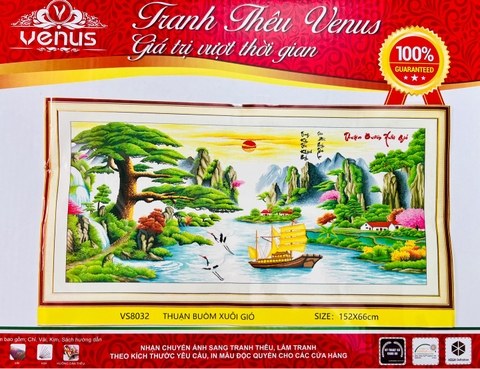Tranh thêu Thuận buồm xuôi gió VS8032, kích thước 152x 66 cm