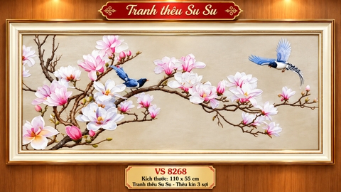 Tranh thêu kín Hoa phong lan VS8268, kích thước 110 x 55 cm