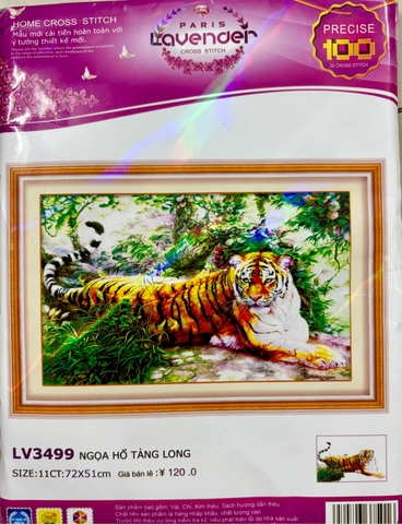 Tranh thêu ngoạ hổ tàng long LV3499