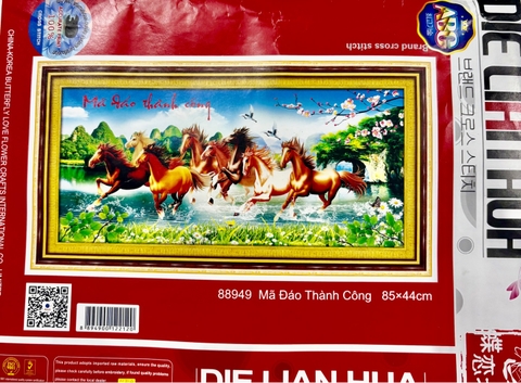 Tranh thêu Mã đáo thành công 88949, kích thước 85 x 44 cm