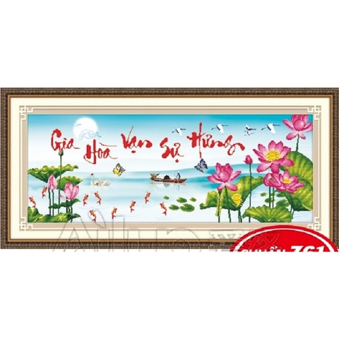Tranh thêu chữ thập Gia hòa vạn sự hưng AL53300, kích thước 120 x 52 cm