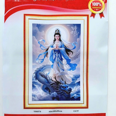 Tranh thêu kín Phật quan âm VS8374, kích thước 60 x 90 cm