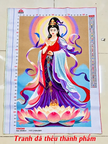 Tranh thành phẩm Quan âm ban phước, kích thước 60x90 cm