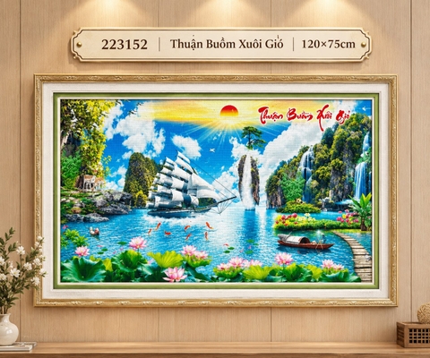 Tranh thêu Thuận buồm xuôi gió 223152, kích thước 120 x 75 cm