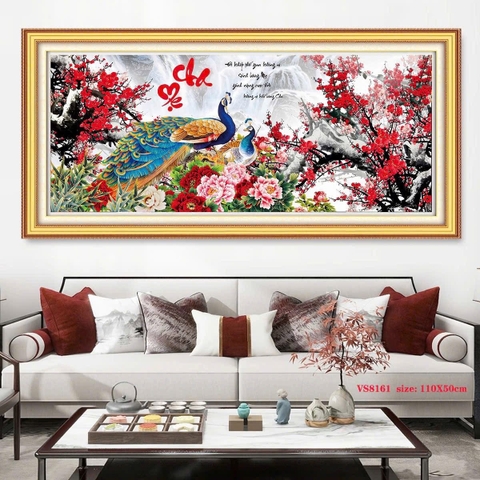 Tranh thêu kín Cha mẹ VS8161, kích thước 110x55 cm