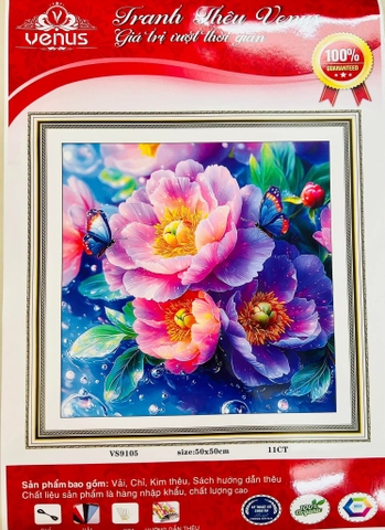 TRANH HOA MẪU ĐƠN VS9105, KÍCH THƯỚC 50X  50 CM