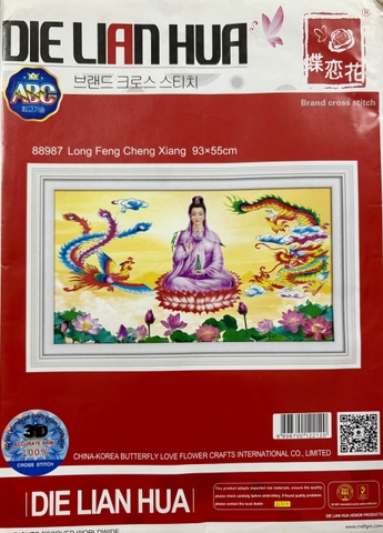 Tranh thêu chữ thập Phật quan âm DLH89897