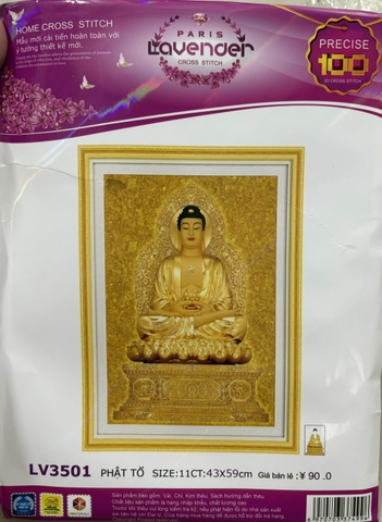 Tranh thêu 3D, tranh thêu chữ thập Phật tổ (phật như lai)