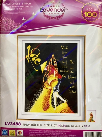 Tranh thêu chữ thập chữ Lộc LV3488, kích thước 40 x 50 cm