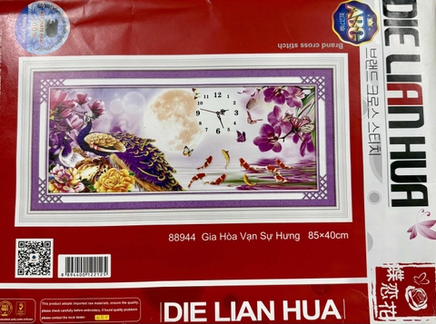 Tranh thêu chữ thập Đôi công (gia hòa) 88944, kích thước 85 x 40 cm