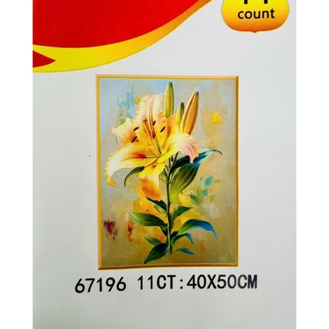 Tranh thêu kín chữ thập Hoa tulip, thêu 3 sợi (11ct)