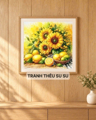 Tranh thêu kín Hoa hướng dương VS9181, kích thước 50 x 50 cm
