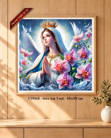 Tranh thêu kín Đức mẹ VS9168, kích thước 50x 50 cm