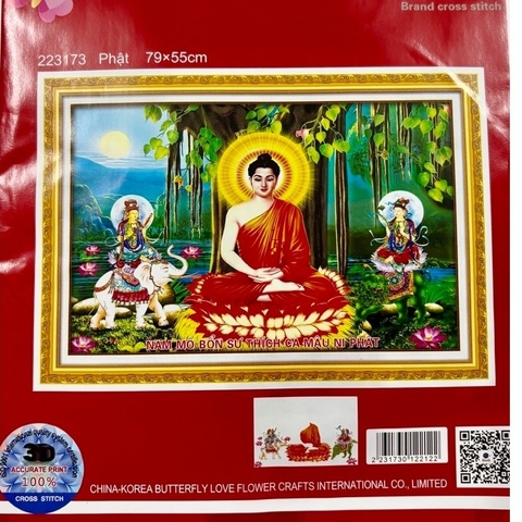 Tranh thêu phật thích ca 223173, kích thước 79 x 55 cm