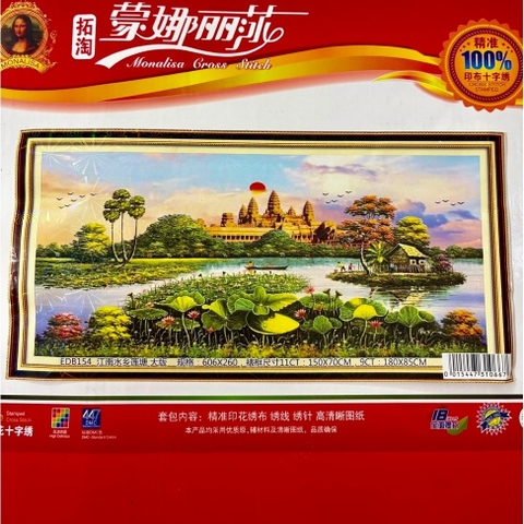 Tranh thêu kín Phong cảnh xinh đẹp EDB154, KÍCH THƯỚC 150x70 cm