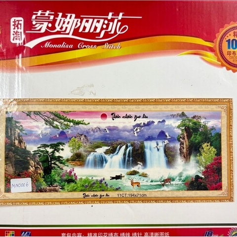 Tranh thêu kín Thiên nhiên (suối chảy) MN0006, kích thước 194 x 71 cm