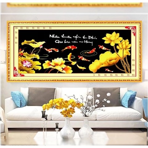 Tranh thêu kín Gia hòa vạn sự hưng MN0090, kích thước 150*70 cm