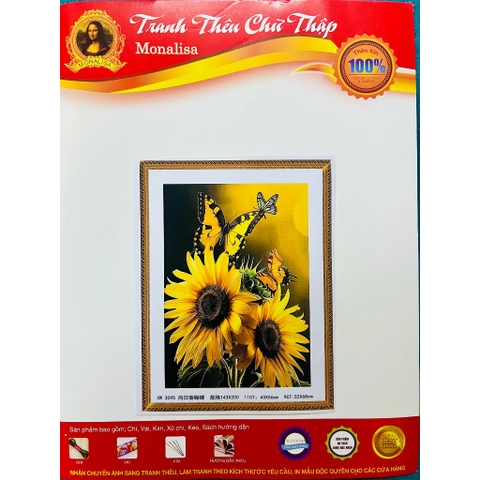 Tranh thêu kín chữ thập Hoa hướng dương X3095, kích thước 40 x 50 cm