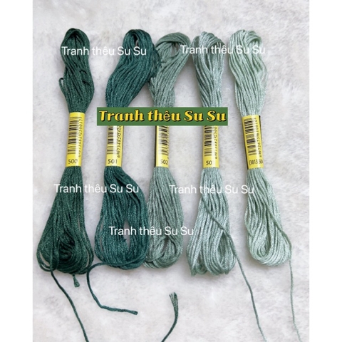 [HCM] 1 tép chỉ thêu cotton theo mã theo hệ DMC, mã từ 500 đến 598