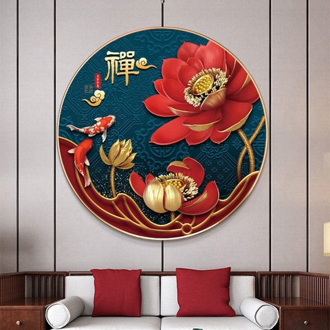 Tranh thêu kín chữ thập Hoa sen DX1172, kích thước 50 x 50 cm
