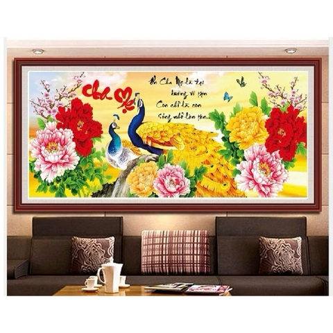 Tranh thêu kín Cha mẹ VS8035, kích thước 110x 50 cm