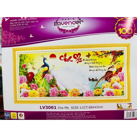 Tranh thêu Cha mẹ LV3160, LV3142, LV3061, LV (các mẫu này đều thêu 3D)