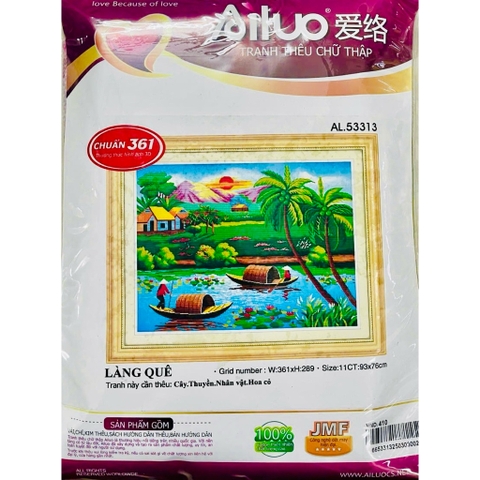 Tranh thêu Phong cảnh làng quê (thêu 3D) AL53313, AL53327, AL53375