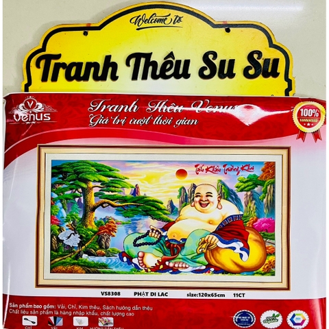 Tranh thêu kín chữ thập Phật di lặc VS8308, kích thước 120*65 cm