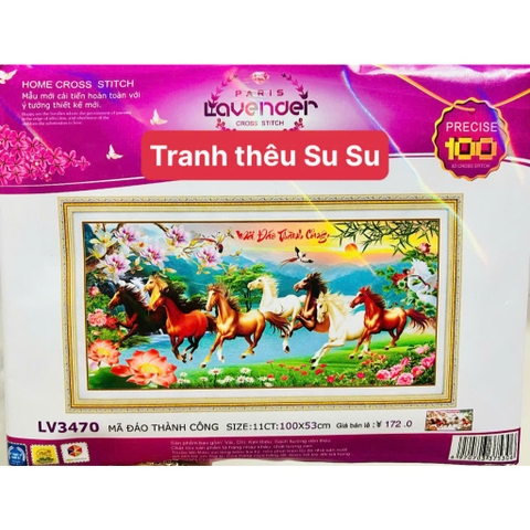Tranh thêu 3D Mã đáo thành công LV3470, kích thước 100 x 50 cm