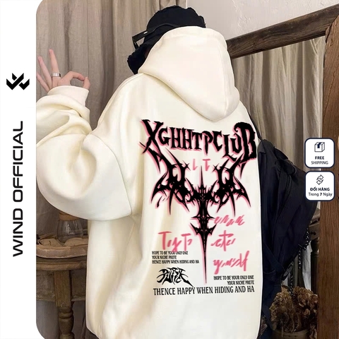 Áo hoodie unisex form rộng WIND Clothing SWORD hoodie nút bấm thời trang nam nữ nỉ bông oversize Menswear Dài Tay Tay Dài
