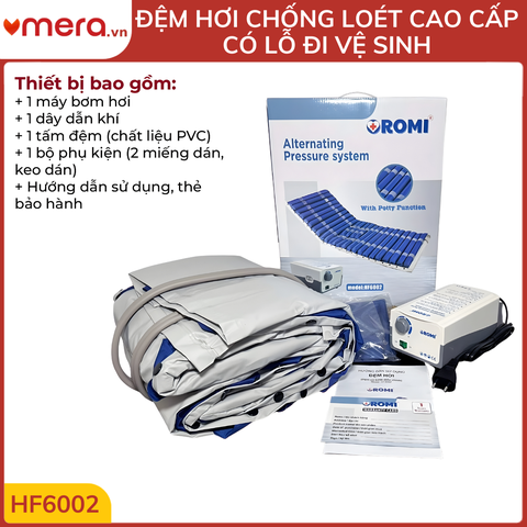 Đệm Hơi Chống Loét Có Lỗ Vệ Sinh OROMI HF6002 (24 Múi Ống 9cm, Tháo Rời Múi, Tải 130kg)