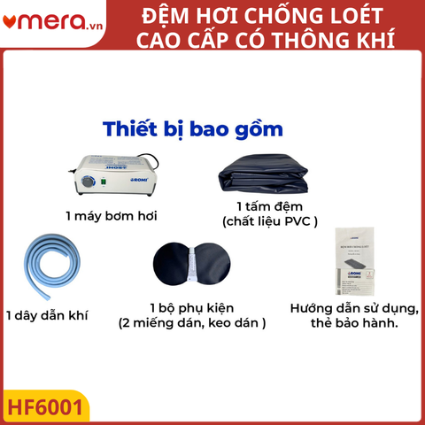 Đệm Hơi Chống Loét Có Thông Khí OROMI HF6001 (23 Múi Ống, Máy Bơm Êm Ái, Tải 140kg)