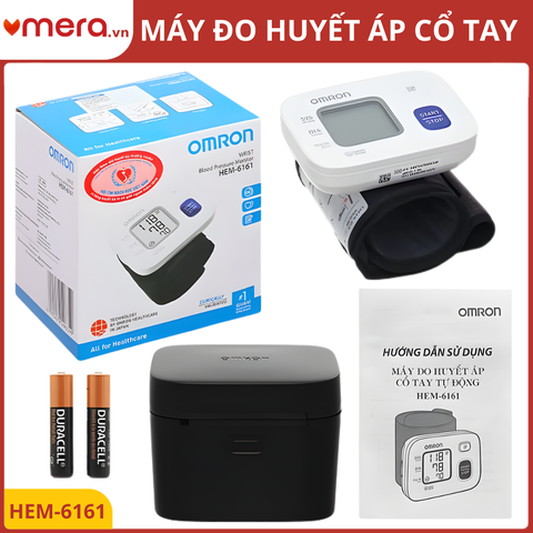 Máy Đo Huyết Áp Cổ Tay Tự Động Omron HEM-6161 (Thiết Kế Mini, Di Động Cao)